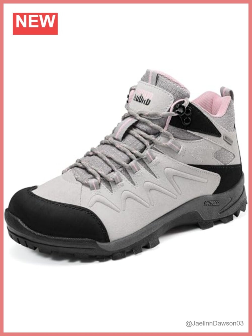 Women's Waterproof Hiking Boots Suede Lace-Up Ankle Boots Slip-Resistant